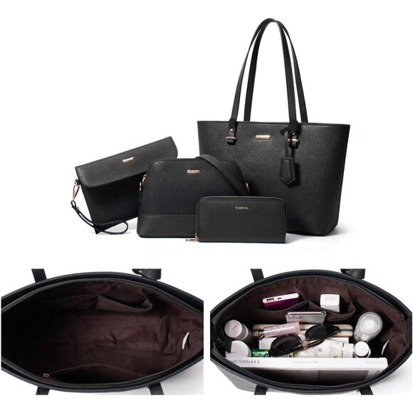 Fashion-Forward Black Leather Tote & Purse Set - Perfect for Every Occasion - Picture 5 of 6